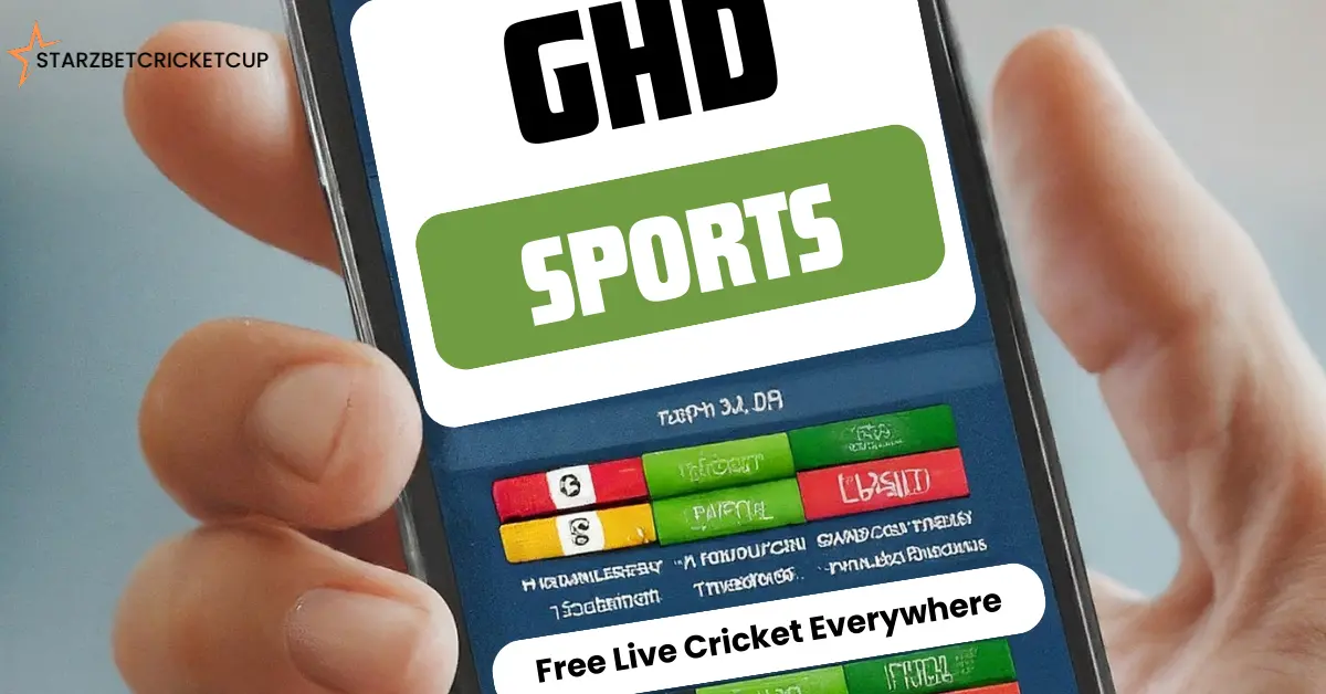 Cricketer hits boundary shot. GHD Sports - Free Live Cricket