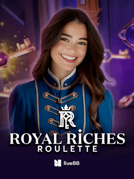 Cover of the Royal Riches Roulette game featuring an elegant design and vibrant colors, inviting players to join the excitement