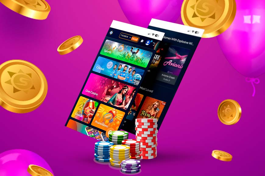 A vibrant display of popular online casino games, highlighting the excitement of gaming and cricket betting options