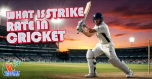 An infographic explaining the concept of strike rate in cricket, highlighting its significance in player performance.