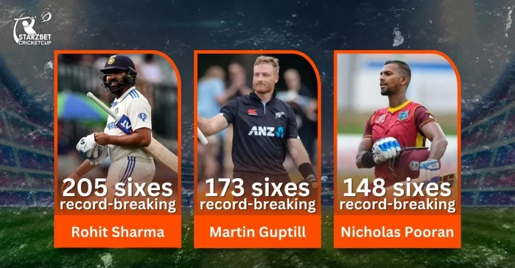 A graphic showcasing the top 10 wicket takers in world cricket alongside the top 3 players with the most sixes in T20 International