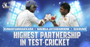 An image showcasing the top highest partnership achieved in Test cricket, highlighting the players involved