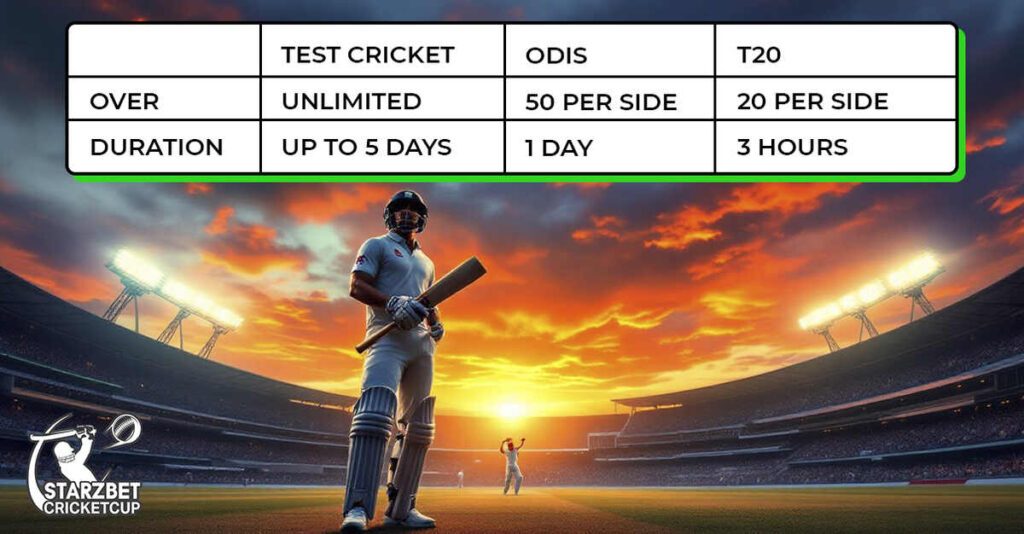 Image of the Test Cricket app available for download, featuring information on overs limit in Test cricket