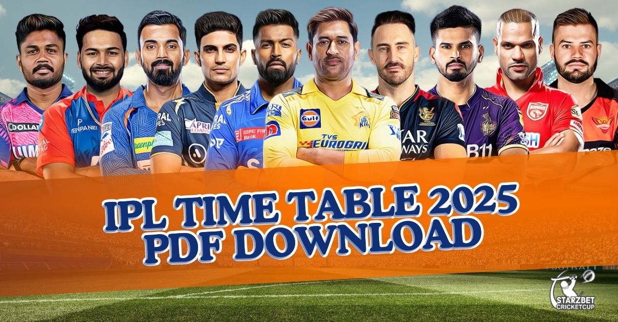 IPL Time Table 2025 PDF Download